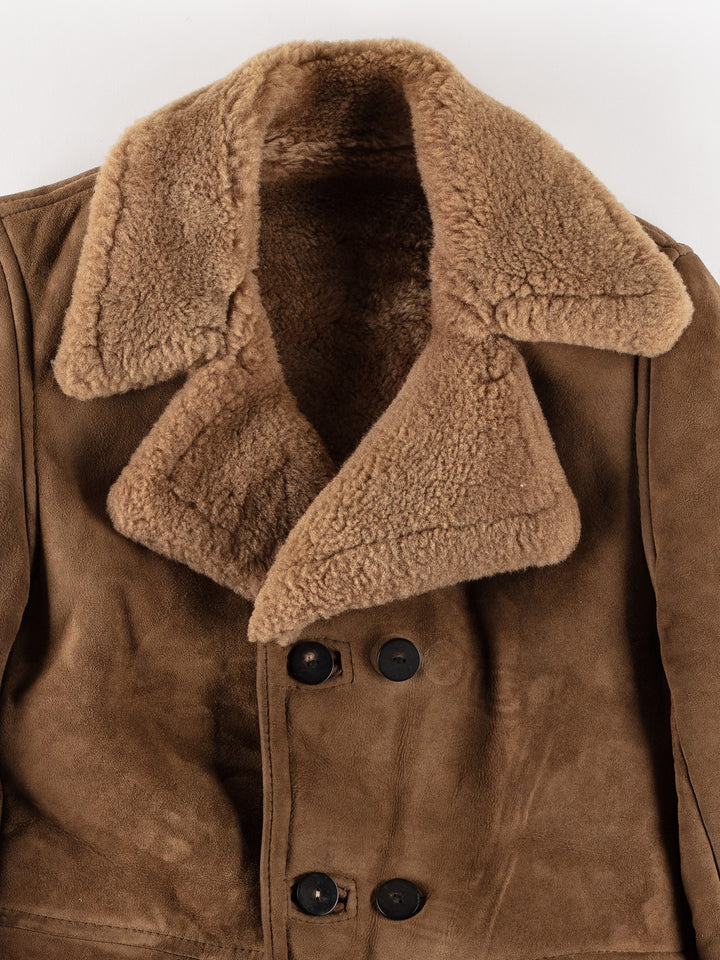 Vintage 70's Men Sheepskin Vest in BrownVN580