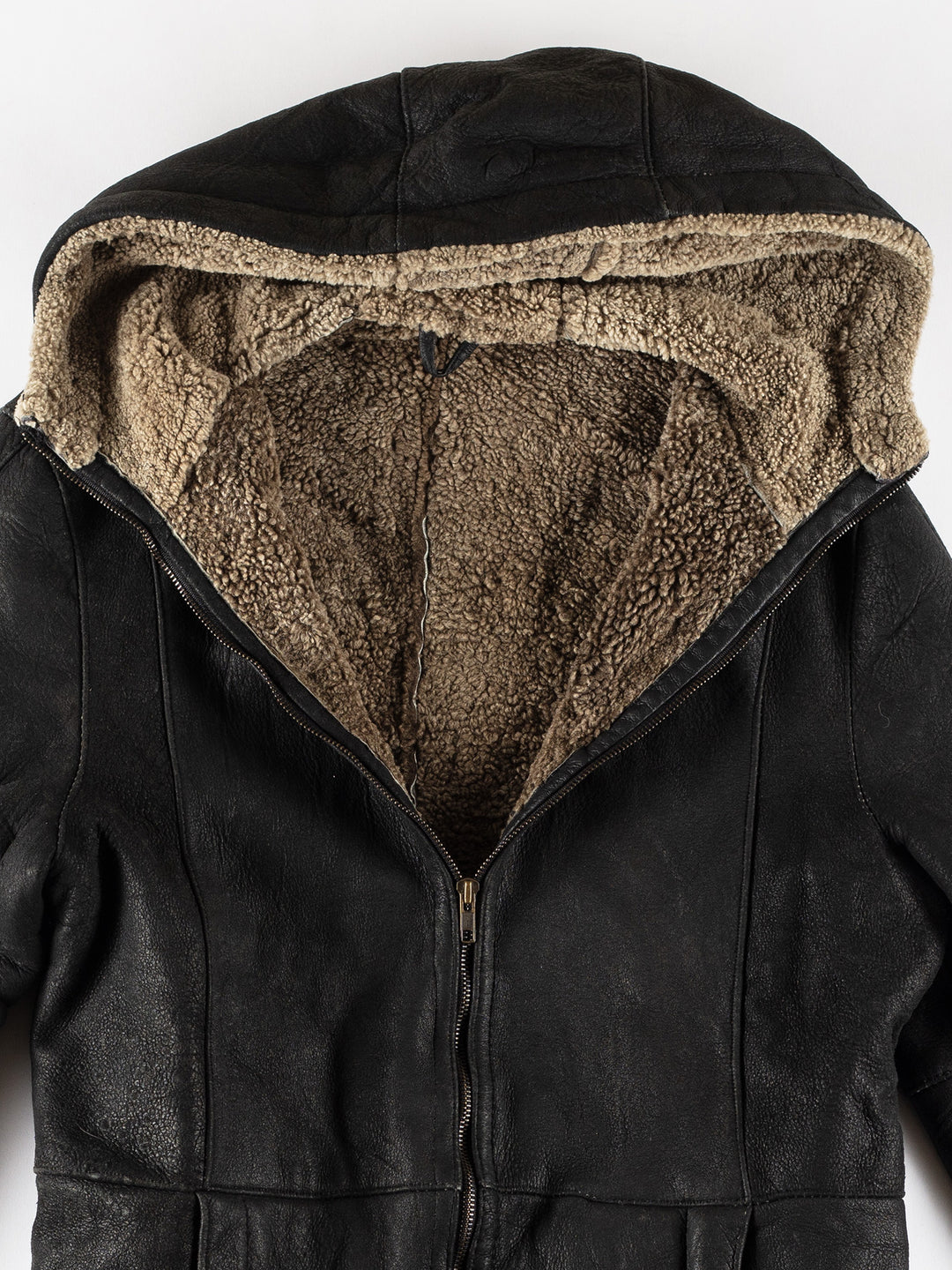 Vintage 80's Women Sheepskin Jacket in BlackMN800