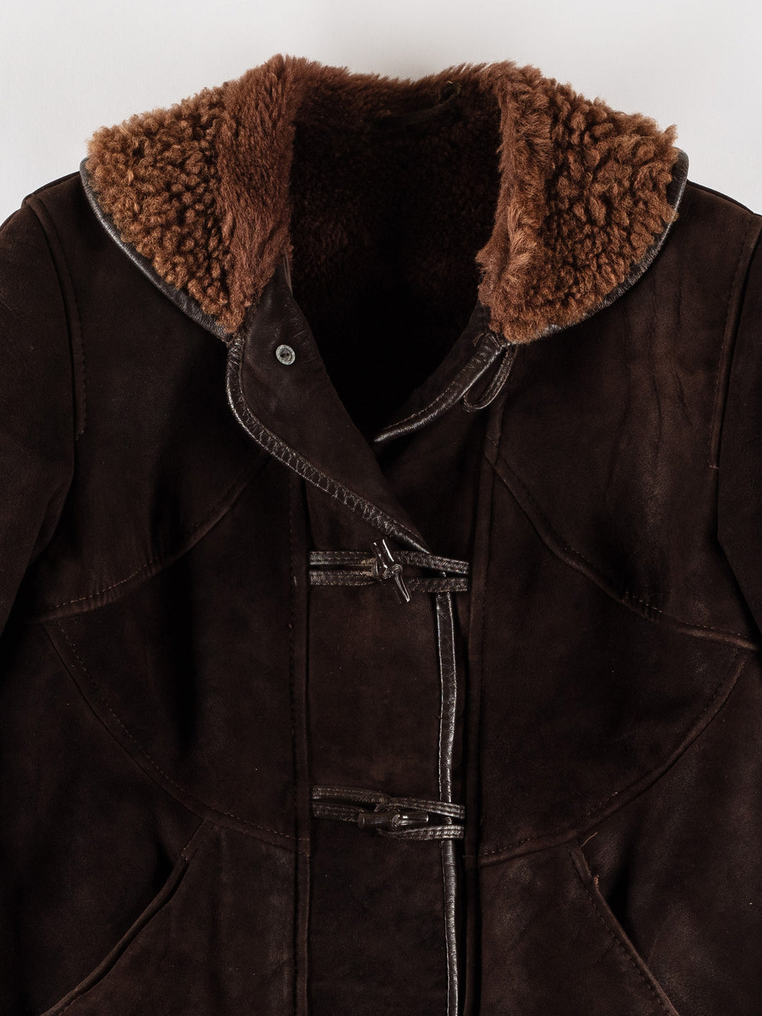 Vintage 70's Men Sheepskin Coat in BrownVN617