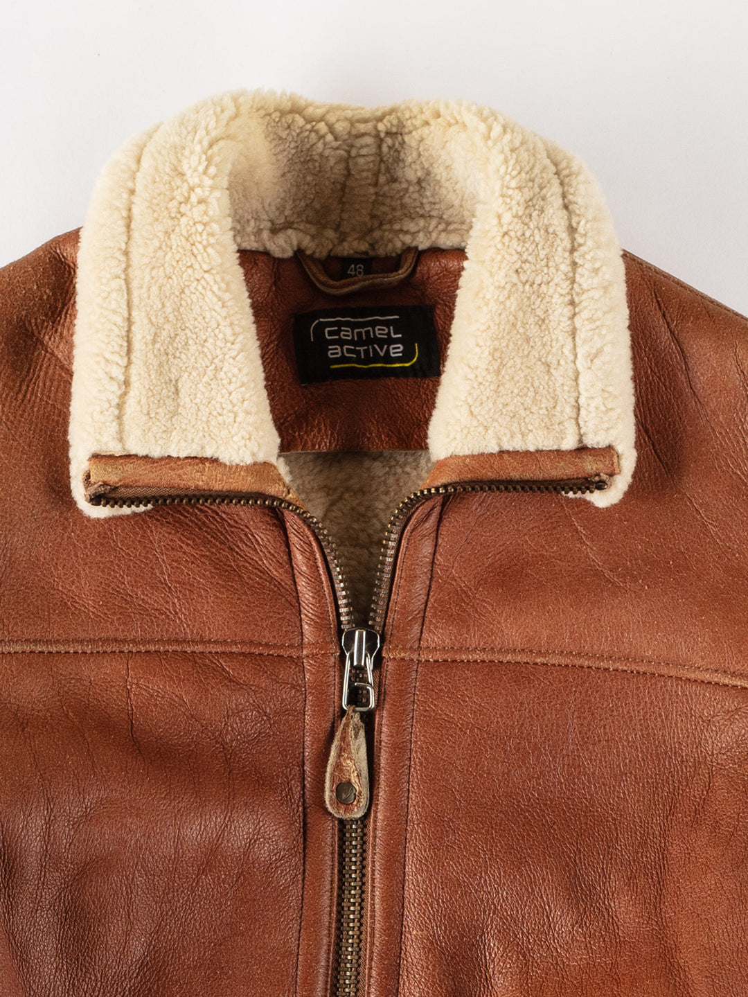 Vintage 80's Men Sheepskin Coat in BrownVN522