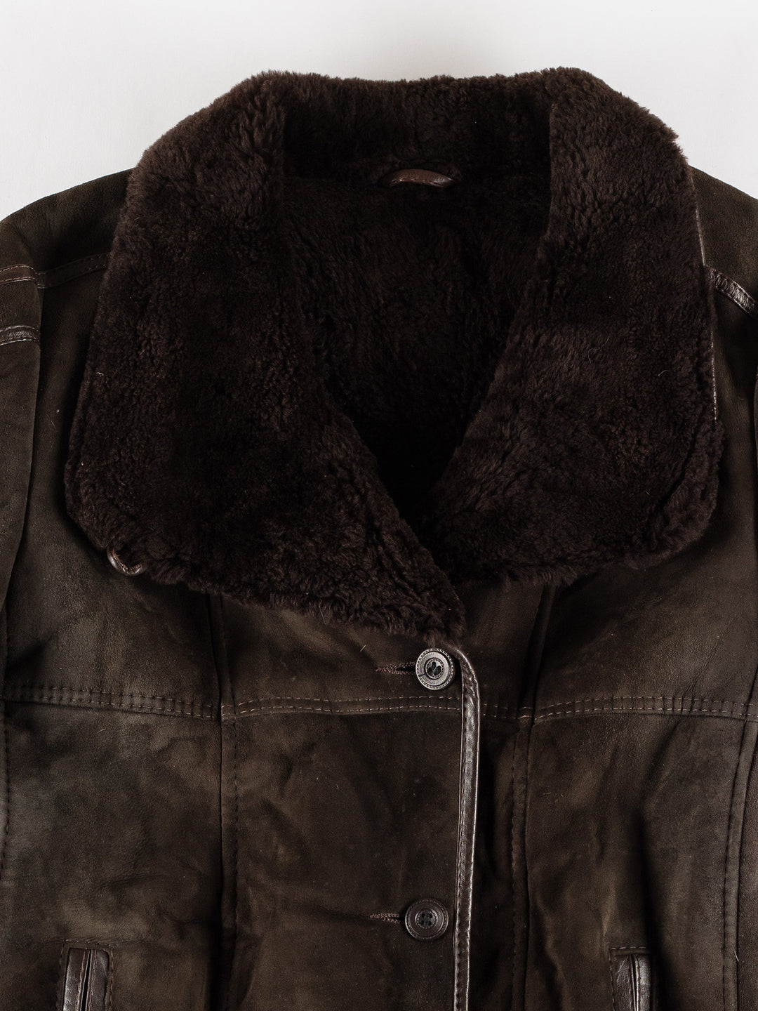 Vintage 80's Women Sheepskin Coat in BrownMN498