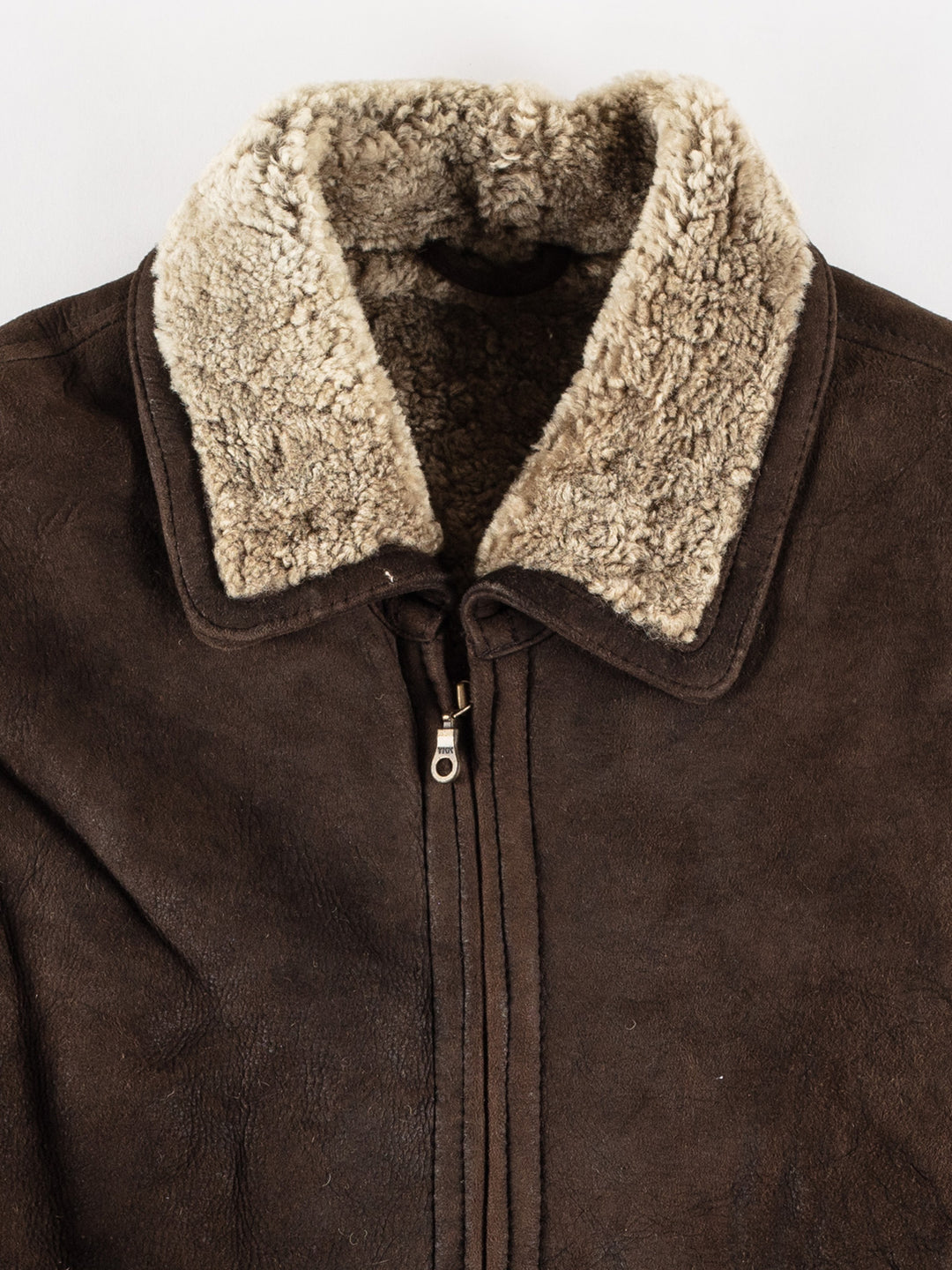 Vintage 80's Men Sheepskin Coat in BrownVN733