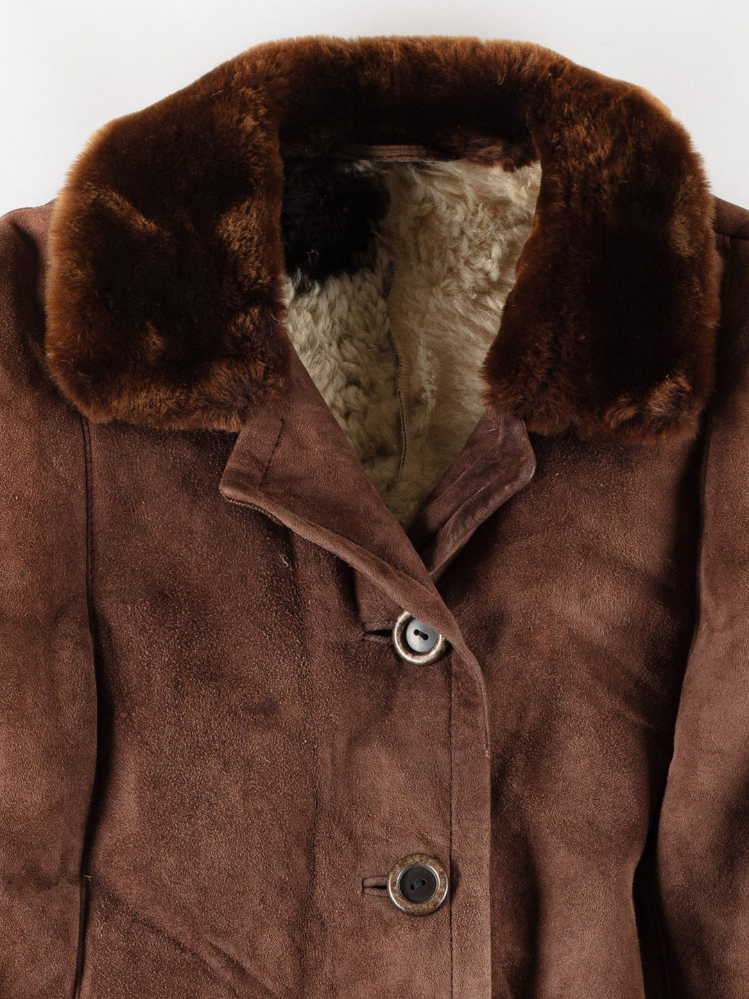 Vintage 70's Women Sheepskin Coat in BrownMN763