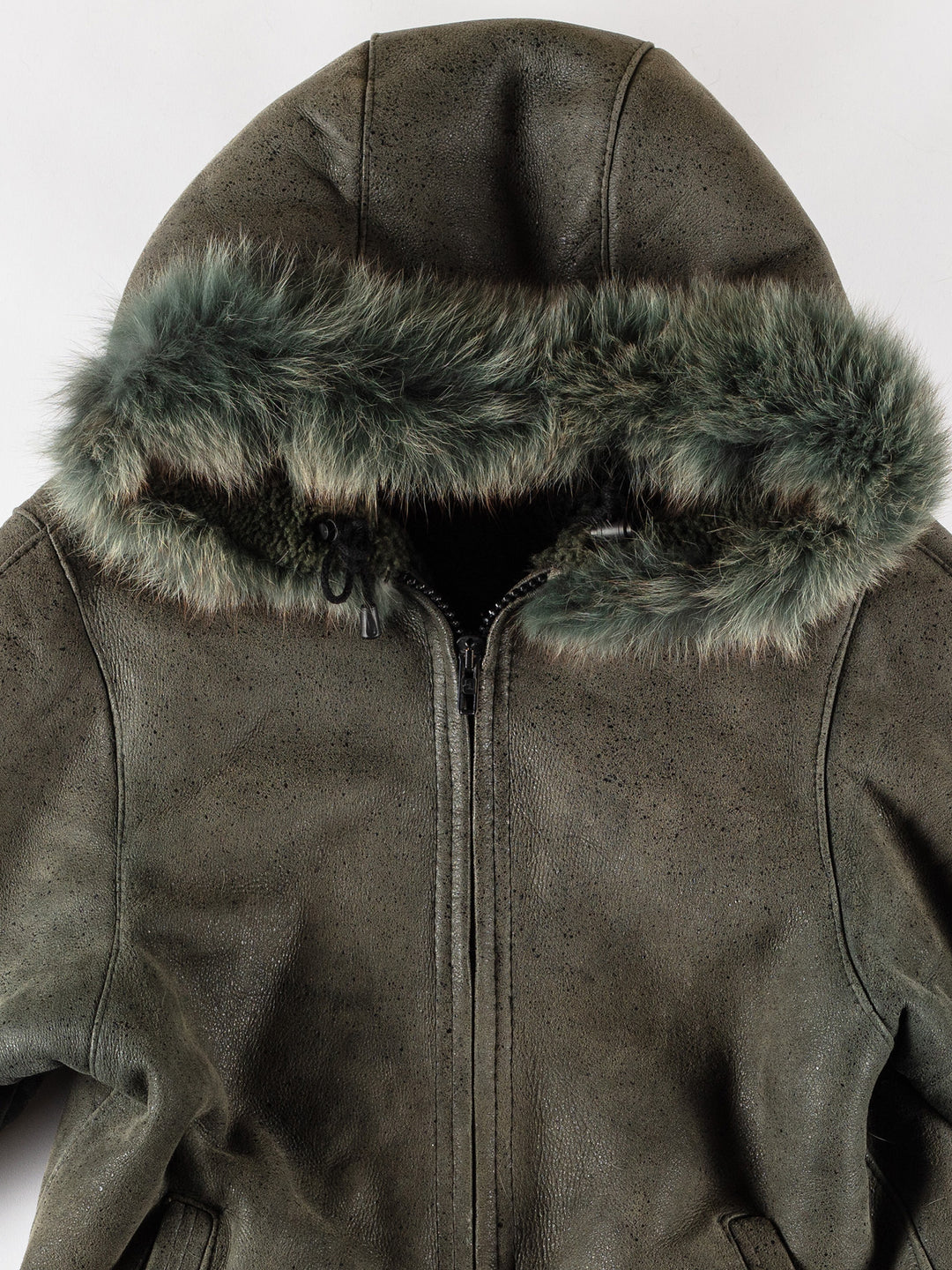 Vintage 70's Women Sheepskin Coat in GreenMN727