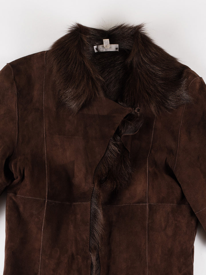 Vintage 70's Women Sheepskin Coat in BrownMN617