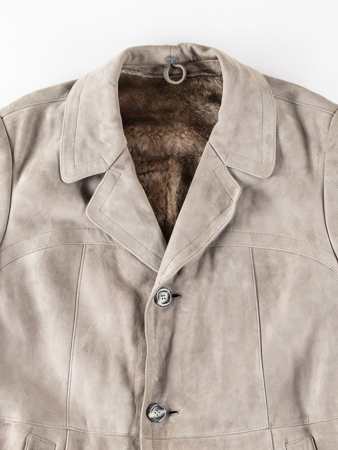 Vintage 80's Men Sheepskin Coat in GrayVN319