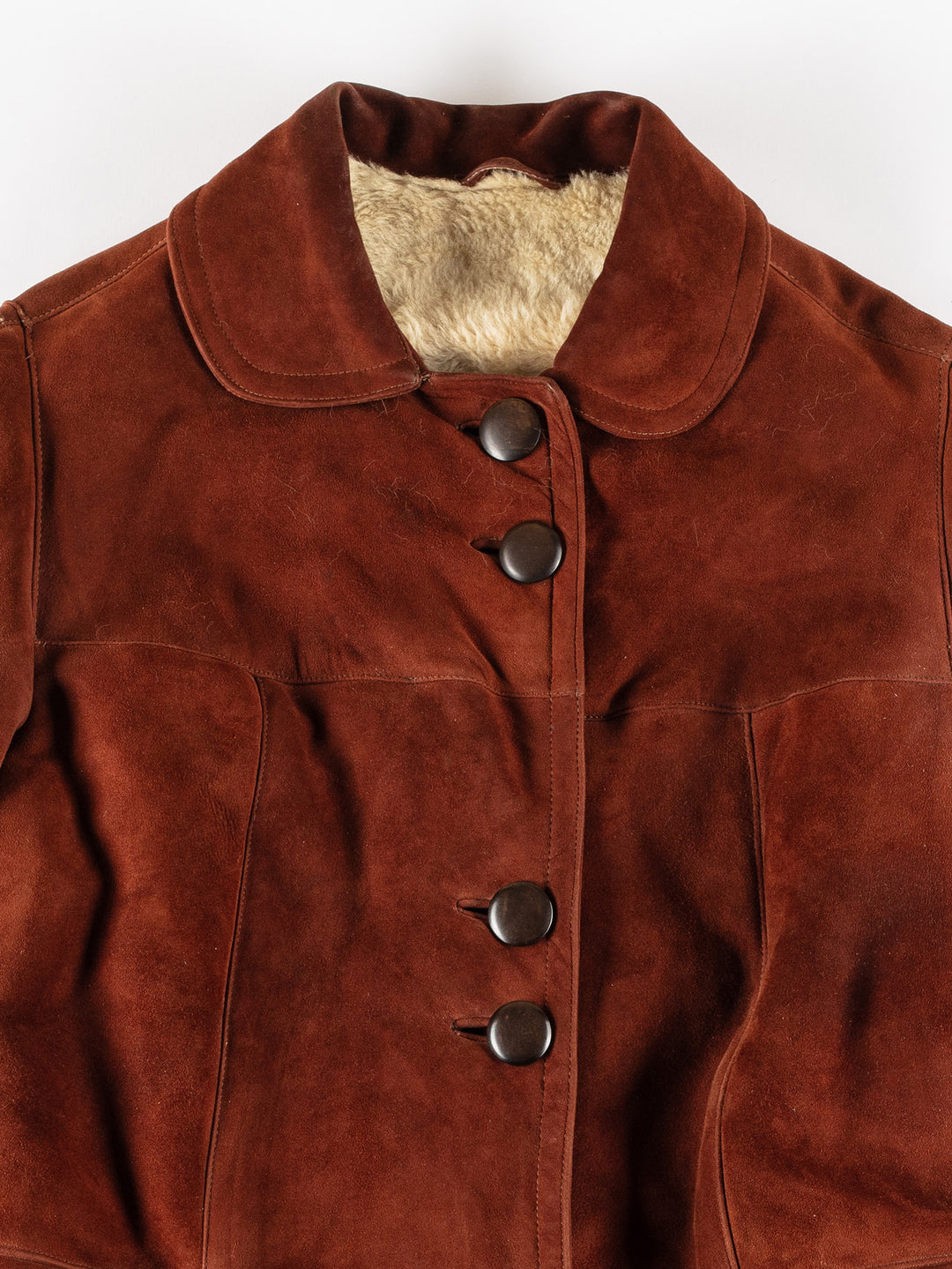 Vintage 80's Women Sheepskin Coat in BrownMN443