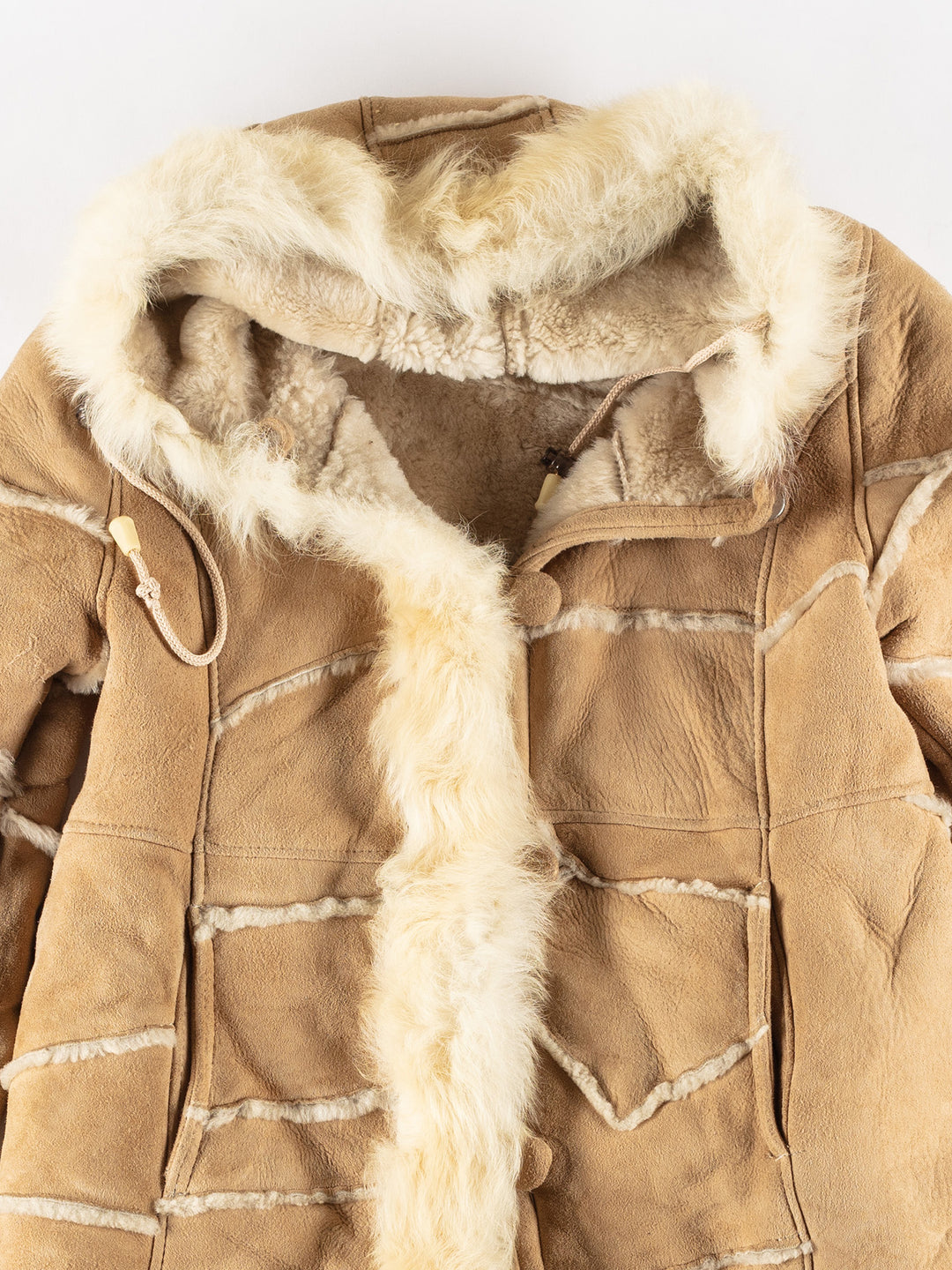 Vintage 70's Women Sheepskin Coat in BeigeMN497