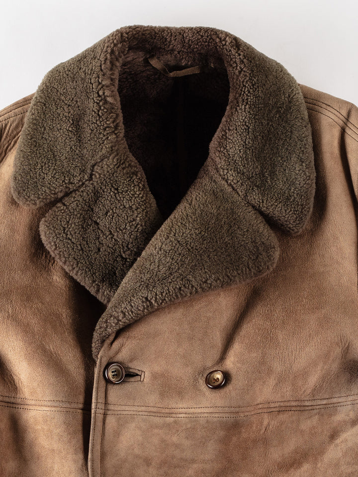 Vintage 70's Men Sheepskin Coat in BeigeVN374