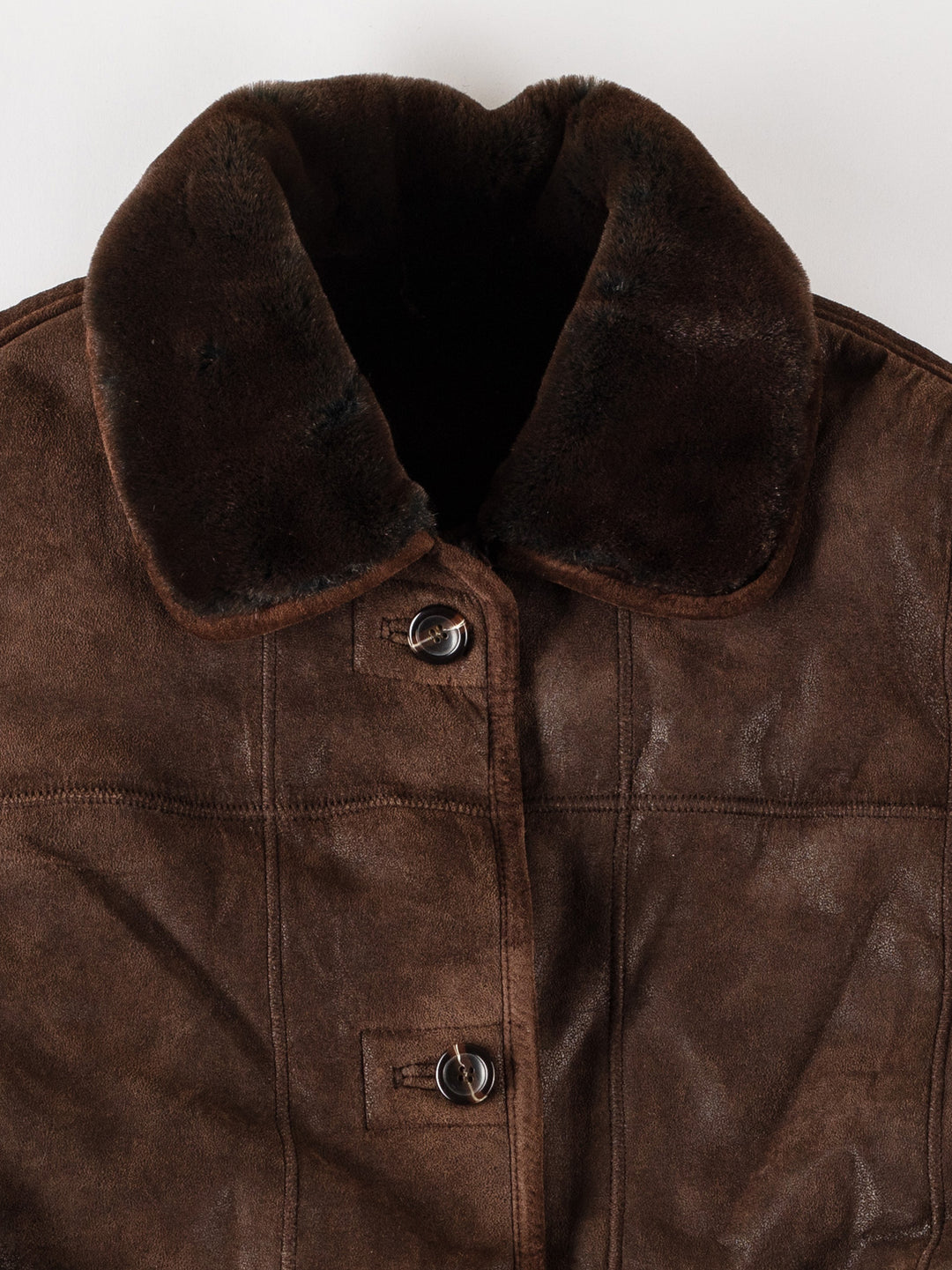 Vintage 90's Women Sheepskin Coat in BrownMN580