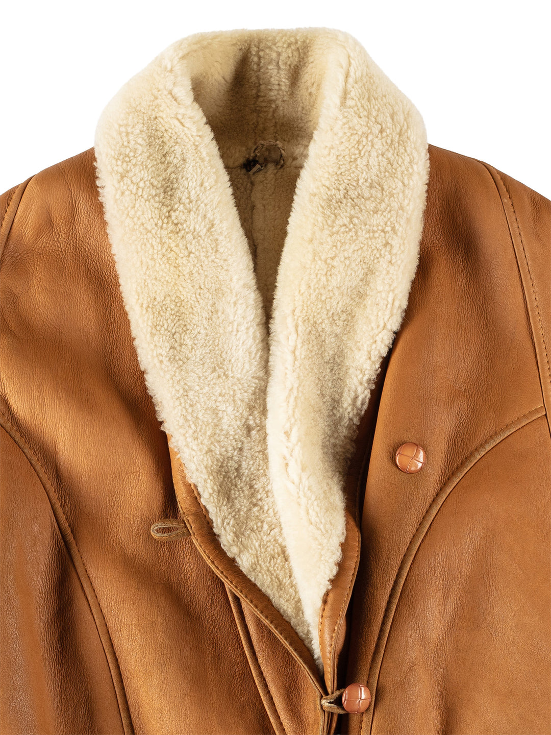 Vintage 80's Women Sheepskin Coat in BrownMN715