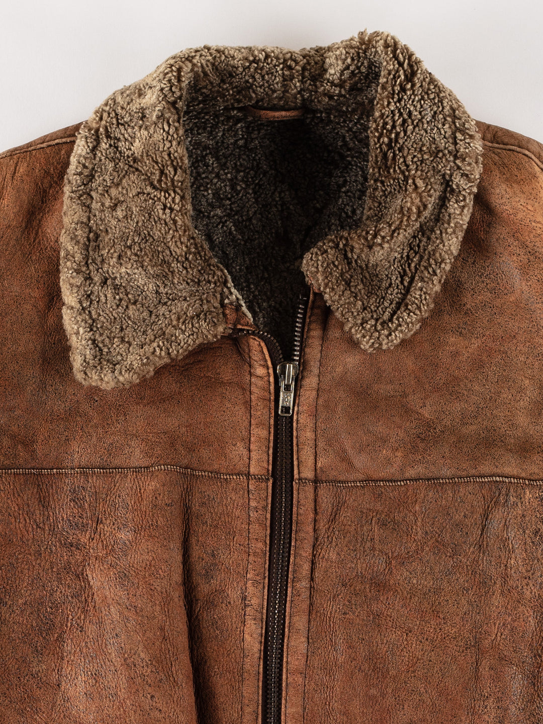 Vintage 80's Men Sheepskin Coat in BrownVN699