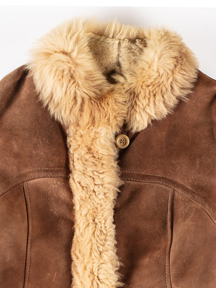 Vintage 70's Women Sheepskin Coat in BrownMN292
