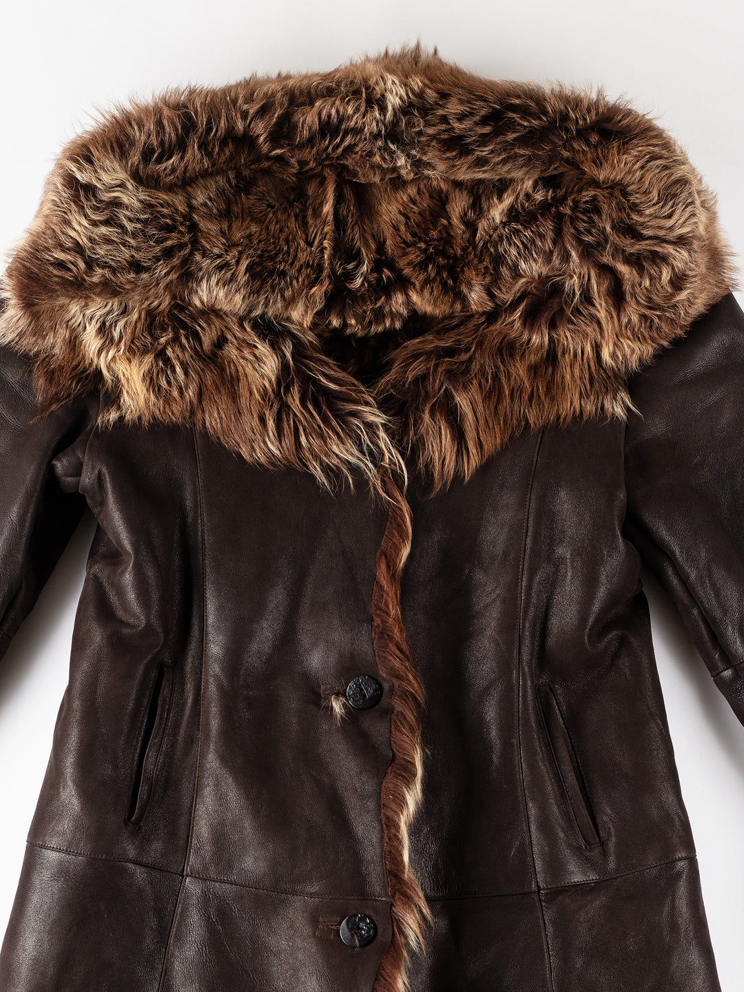 Vintage 70's Women Sheepskin Coat in BrownMN558