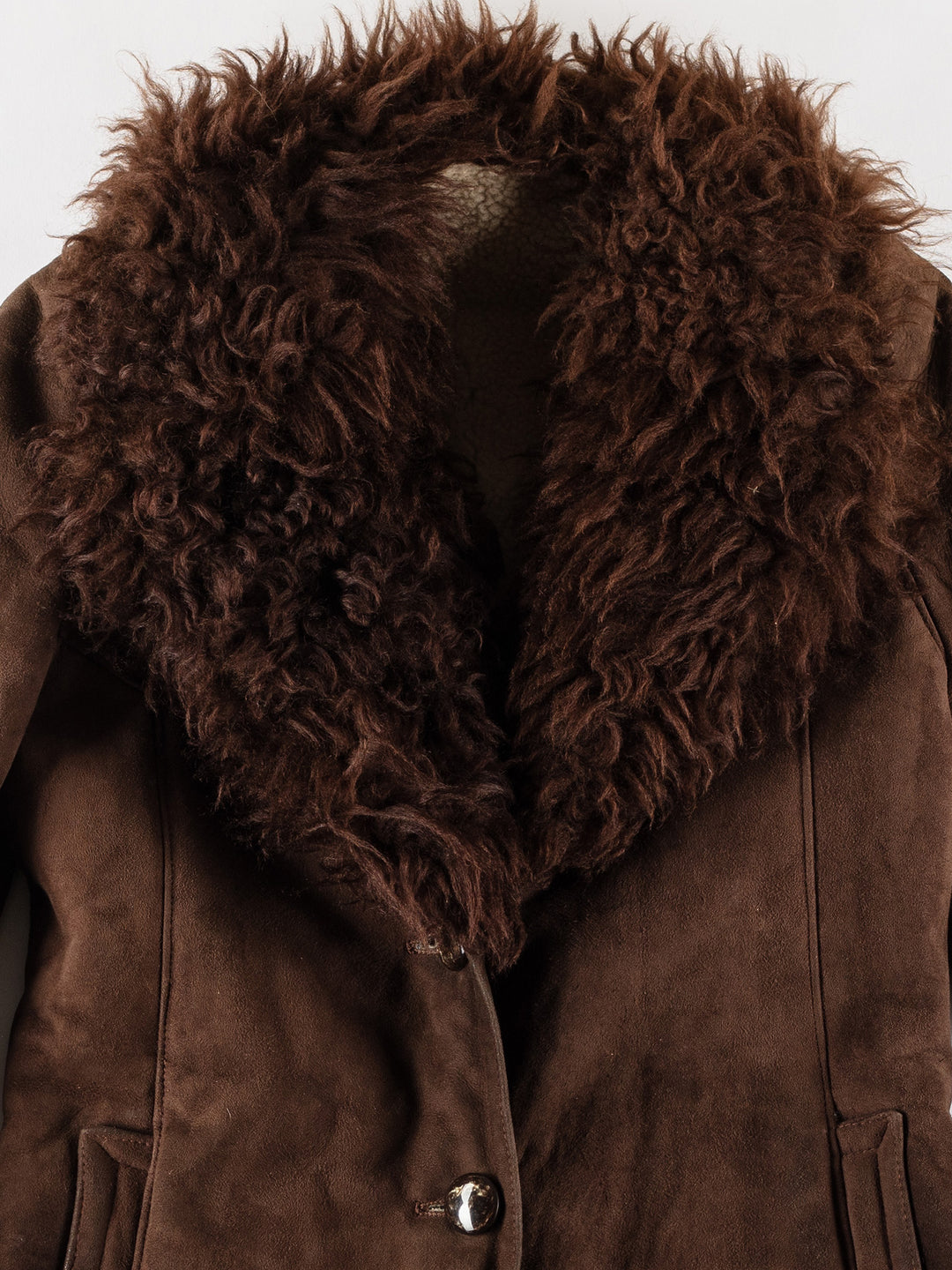 Vintage 70's Women Sheepskin Coat in BrownMN788