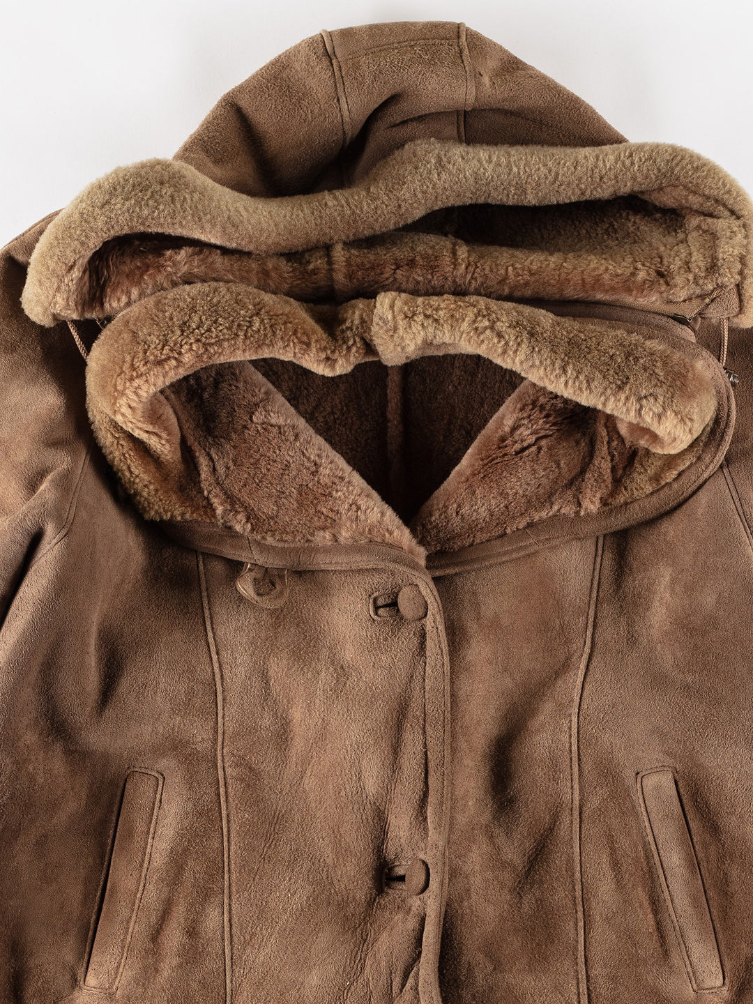 Vintage 80's Women Sheepskin Coat in BrownMN696