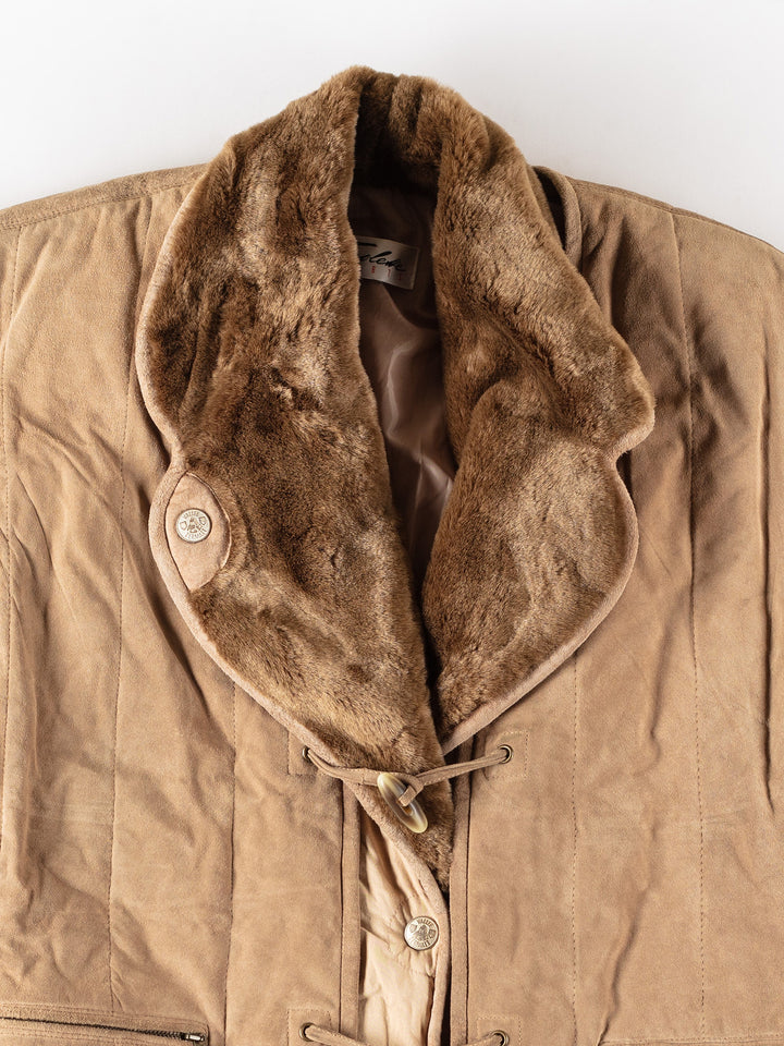 Vintage 90's Women Suede Jacket in BeigeMN361