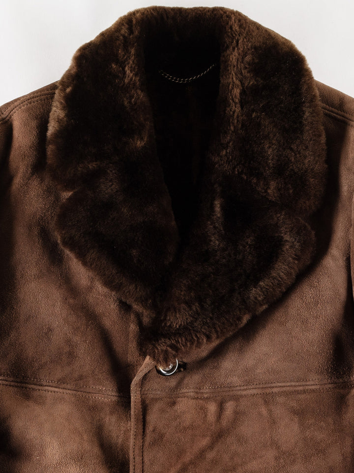 Vintage 70's Men Sheepskin Coat in BrownVN773
