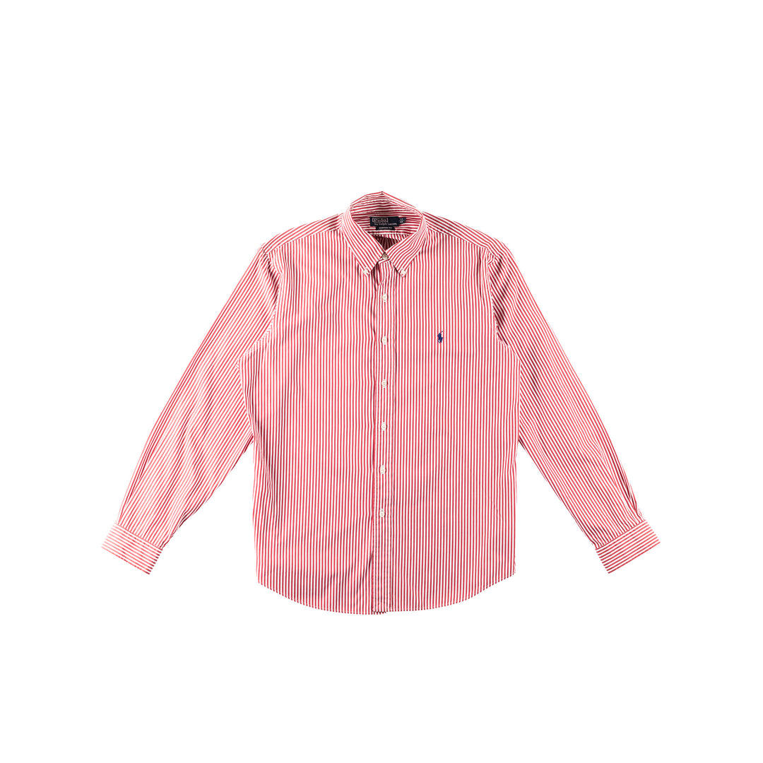 Vintage 90's Men Ralph Lauren Red White Striped Shirt