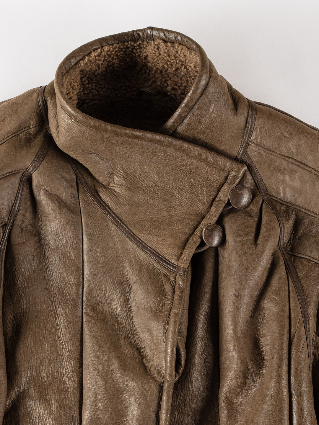 Vintage 80's Women Sheepskin Coat in BrownMN529