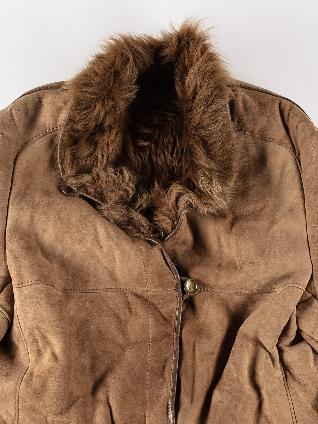 Vintage 70's Women Sheepskin Coat in BrownMN603