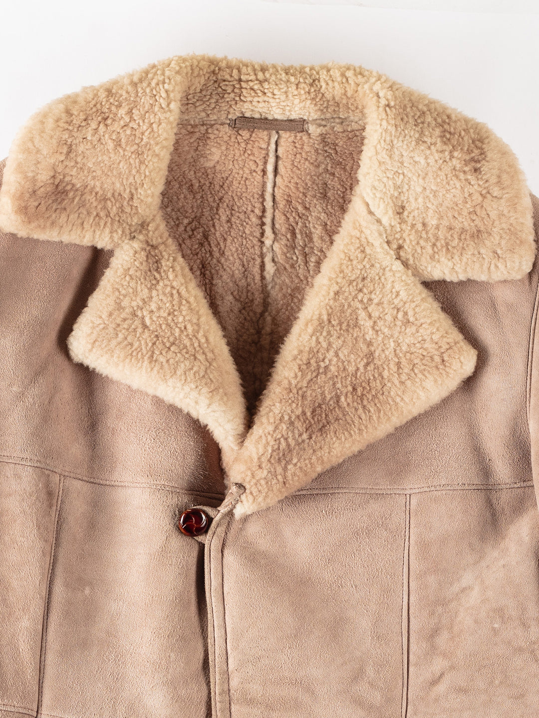 Vintage 70's Men Sheepskin Coat in BeigeVN346