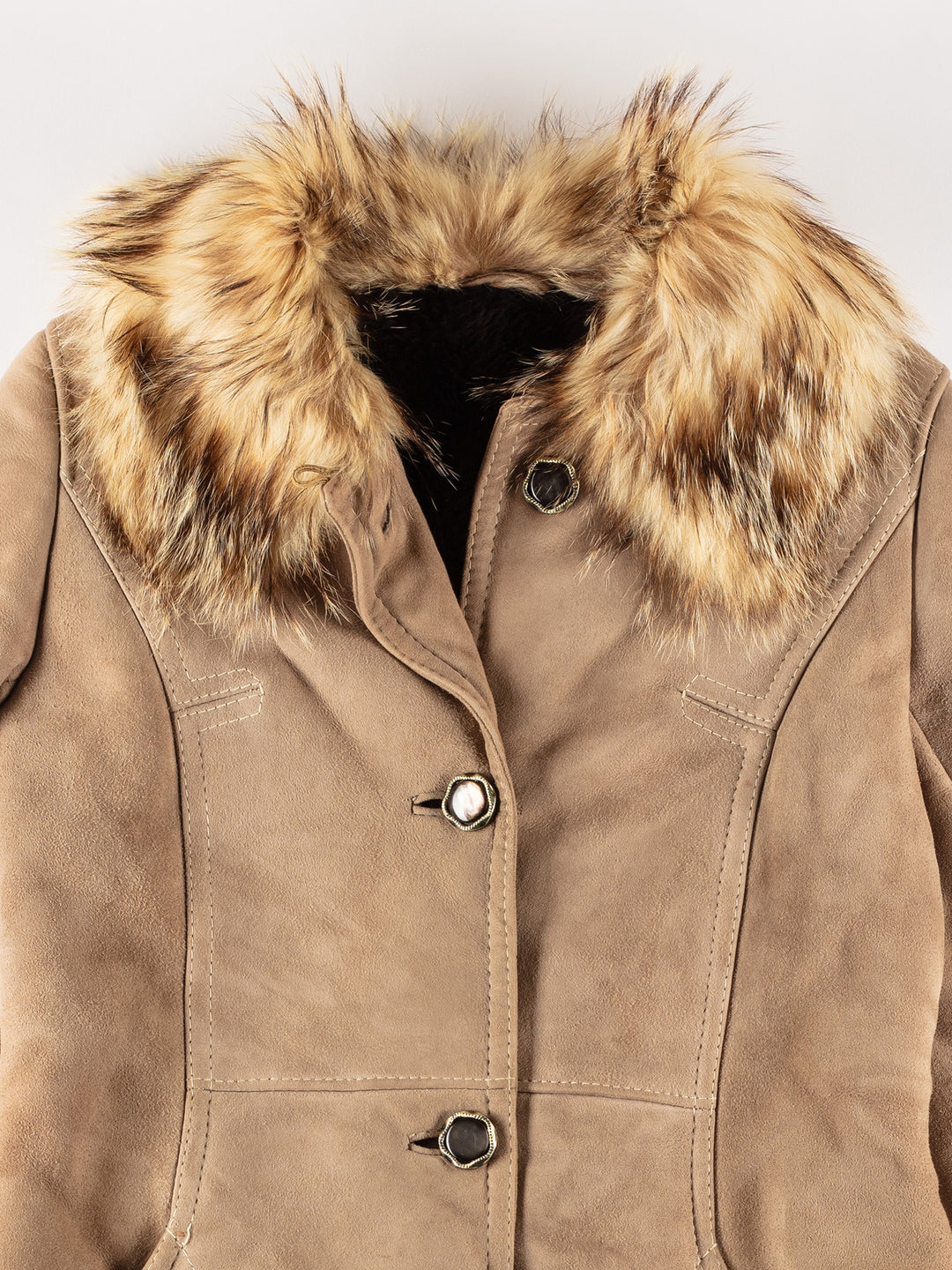 Vintage 70's Women Sheepskin Coat in BrownMN626
