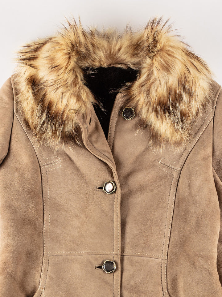 Vintage 70's Women Sheepskin Coat in BrownMN626