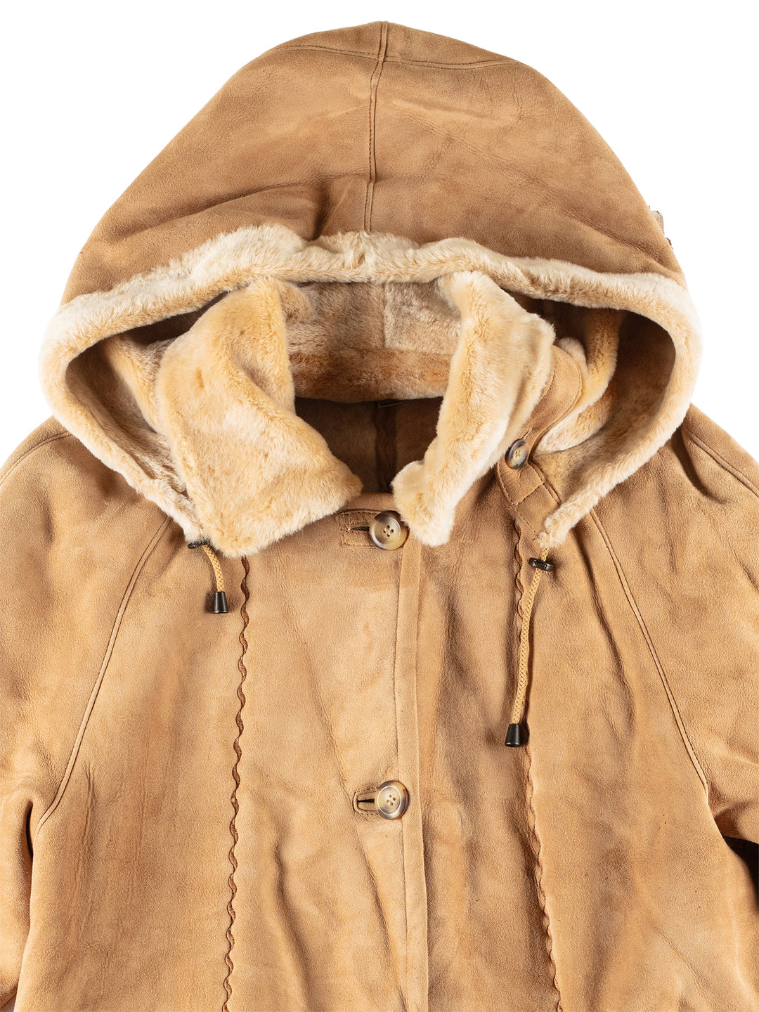 Vintage 70's Women Sheepskin Coat in BeigeMN748