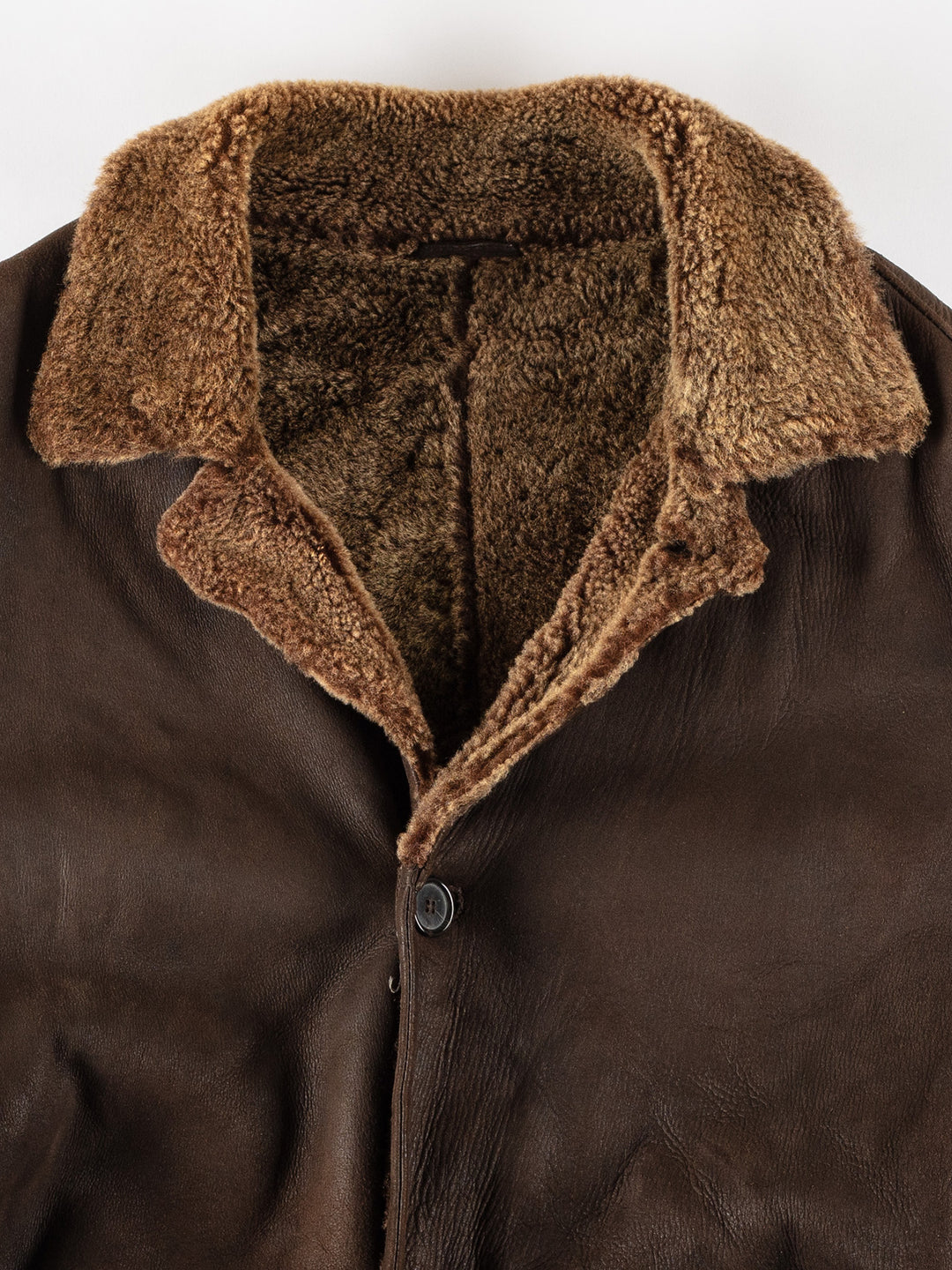Vintage 80's Men Sheepskin Coat in BrownVN649