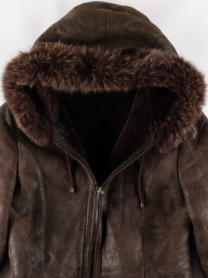 Vintage 70's Women Sheepskin Coat in BrownMN787