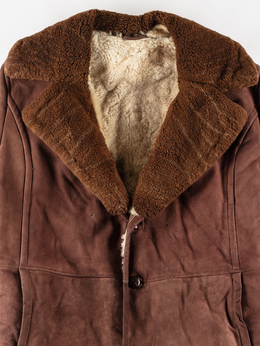 Vintage 70's Men Sheepskin Coat in BrownVN761
