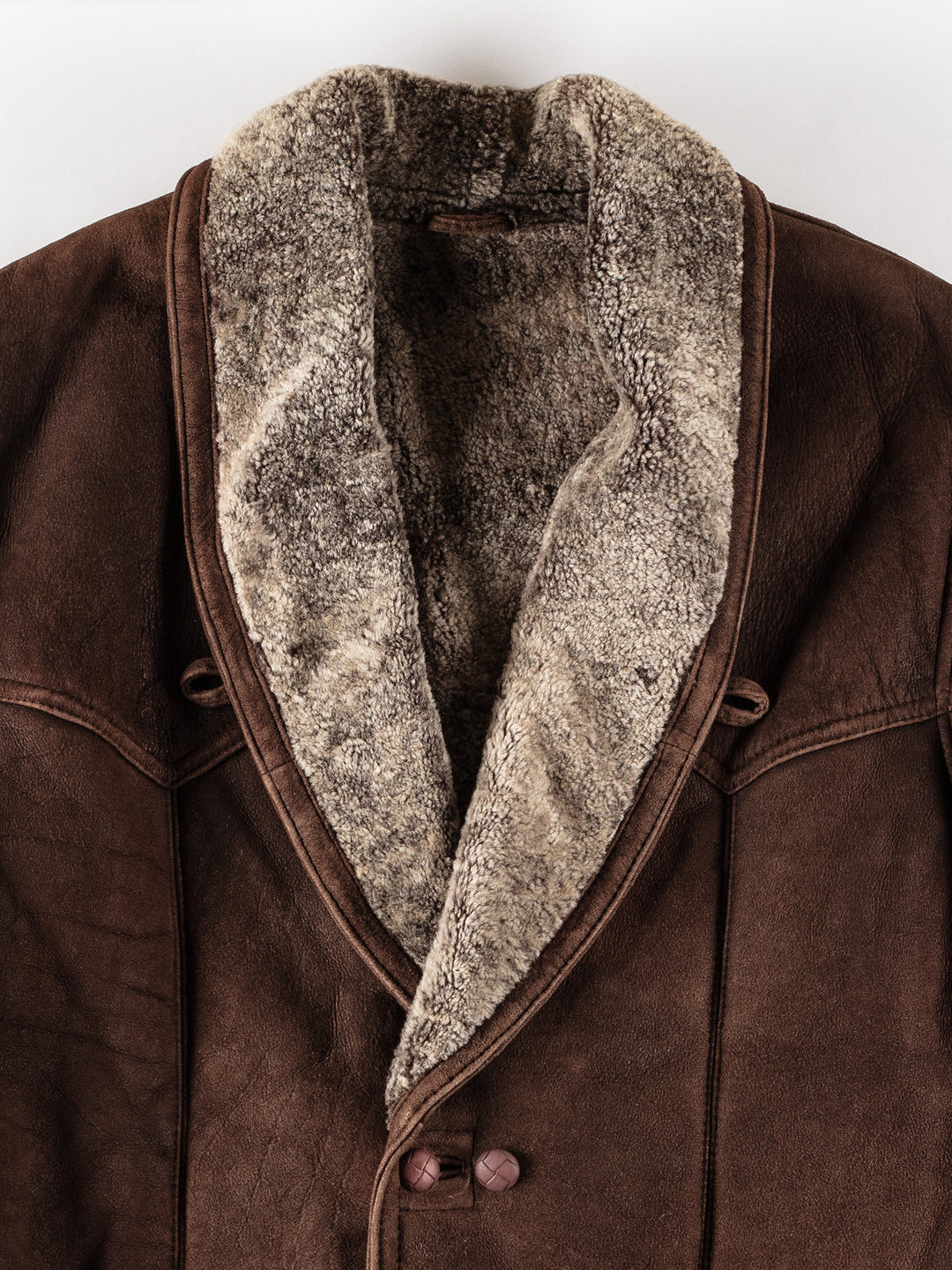 Vintage 80's Men Sheepskin Coat in BrownVN421