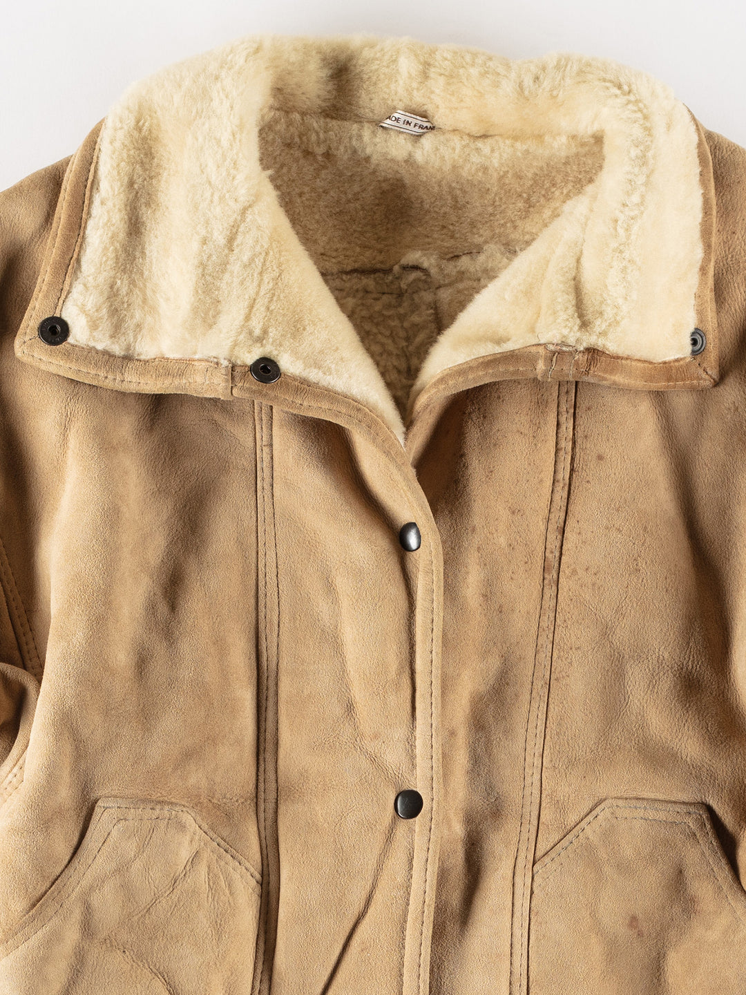 Vintage 80's Women Sheepskin Jacket in BeigeMN801