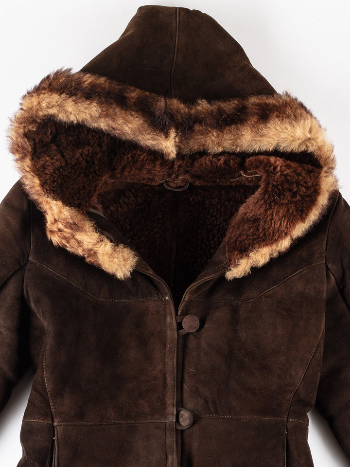 Vintage 70's Women Sheepskin Coat in BrownMN282