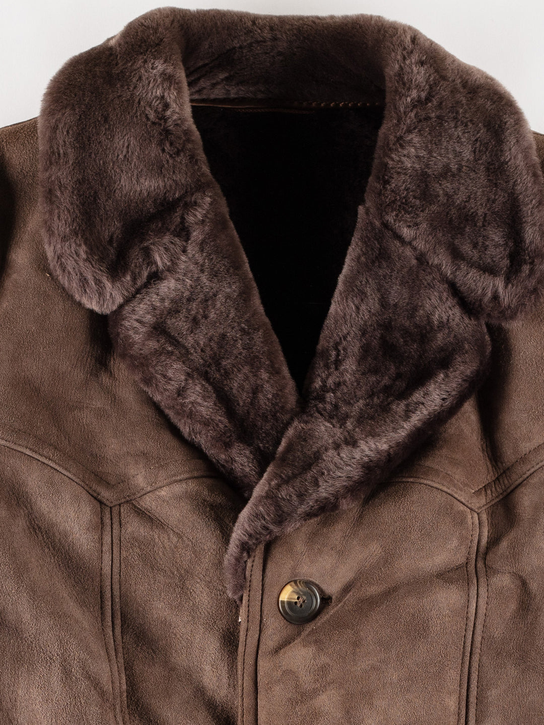 Vintage 70's Men Sheepskin Coat in BrownVN745