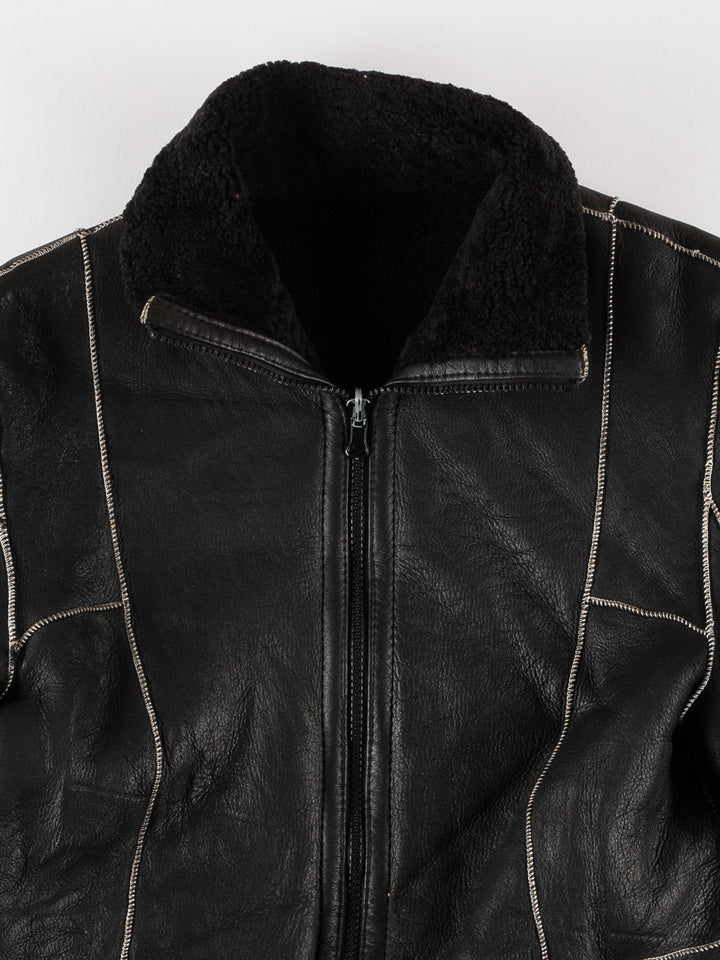 Vintage 70's Women Sheepskin Jacket in BlackMN615