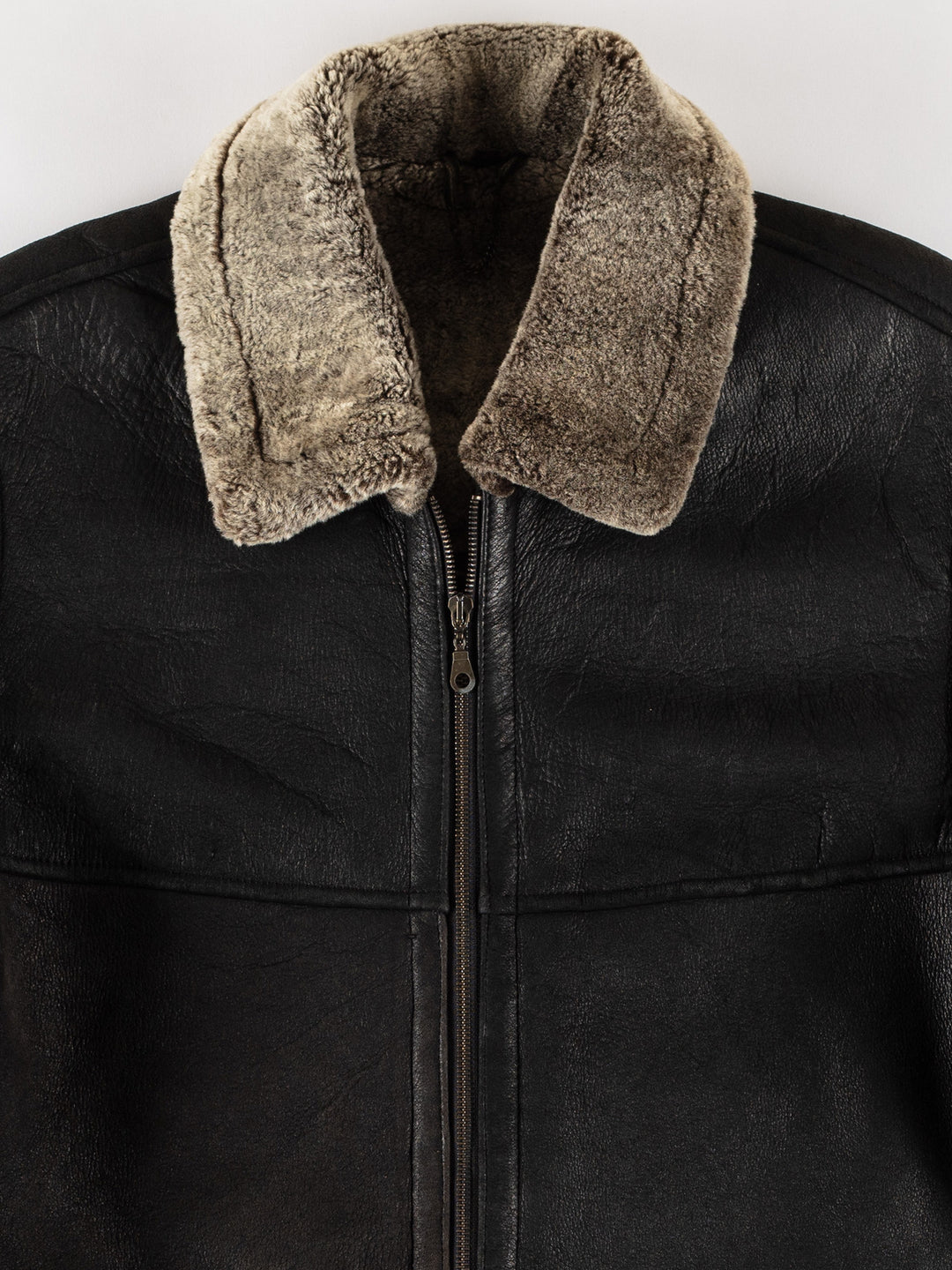 Vintage 80's Men Sheepskin Coat in BlackVN693
