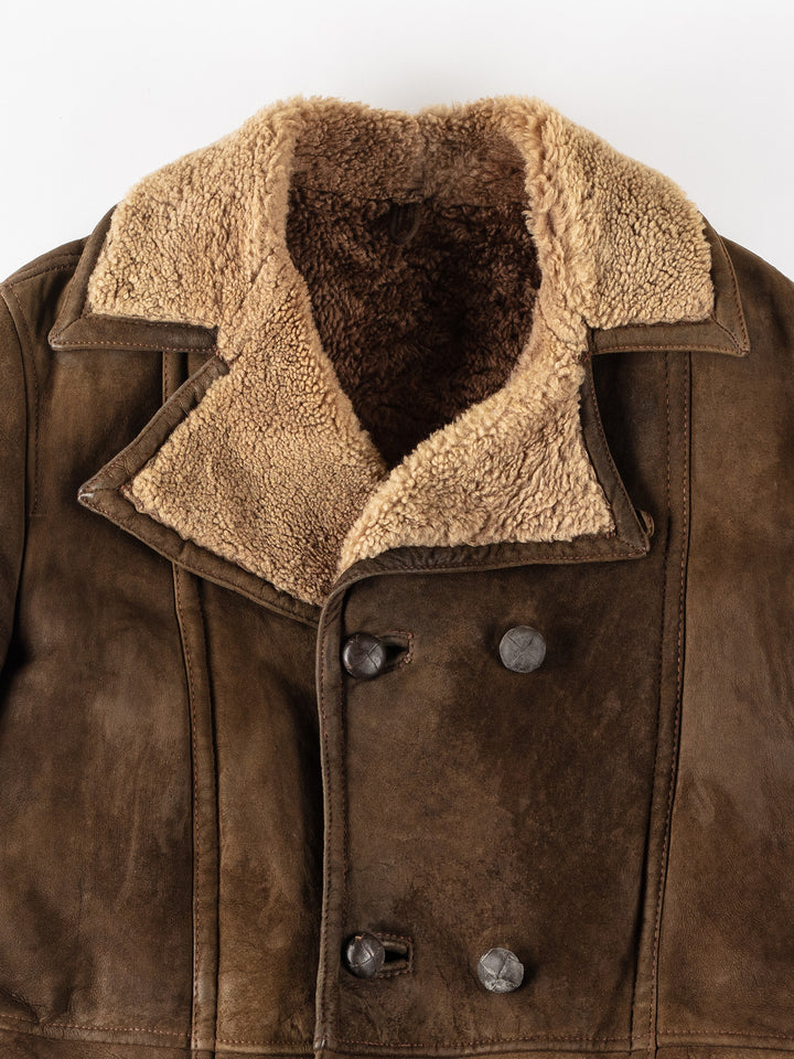 Vintage 70's Men Sheepskin Coat in BrownVN291