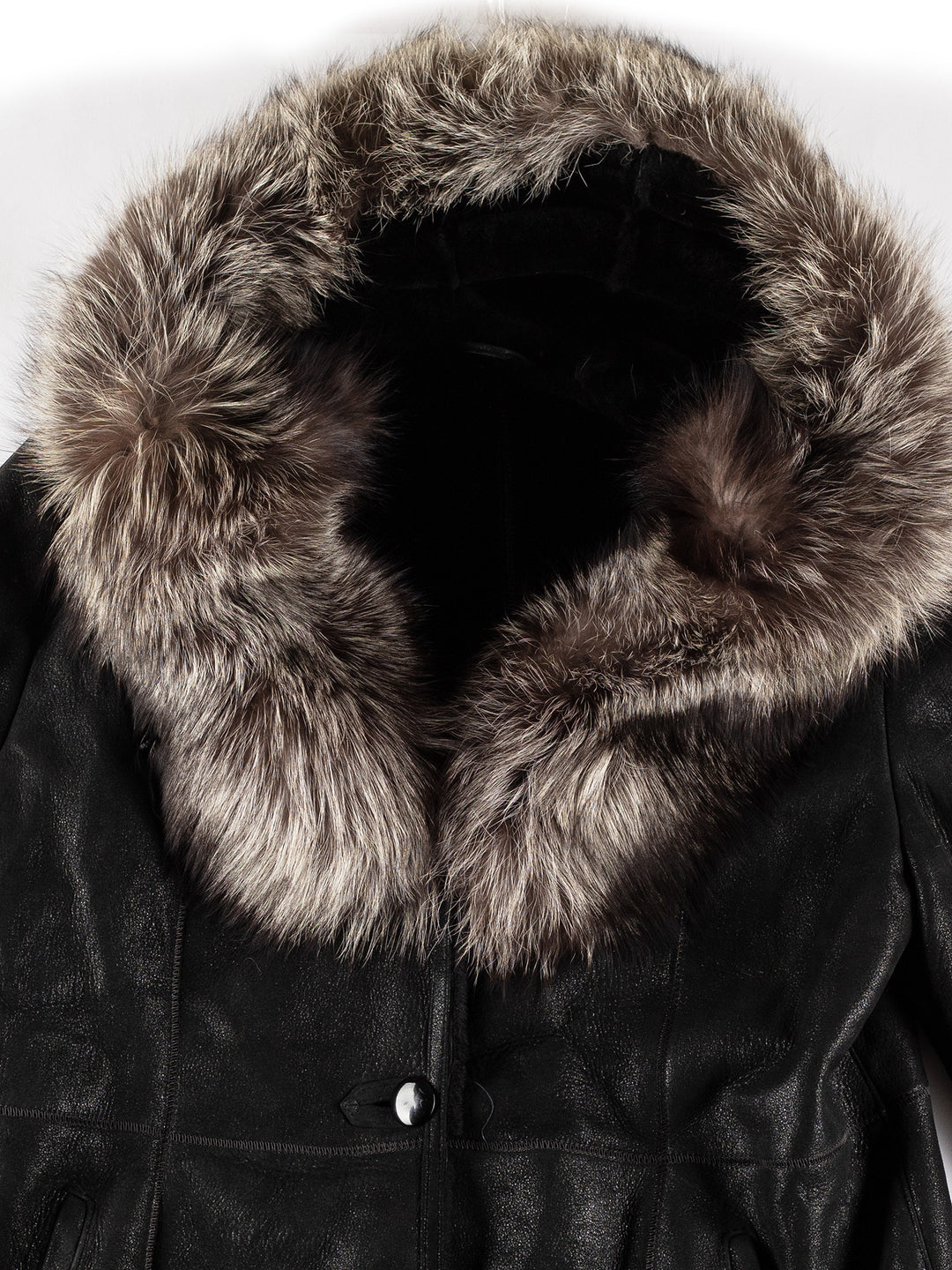 Vintage 70's Women Sheepskin Coat in BlackMN491