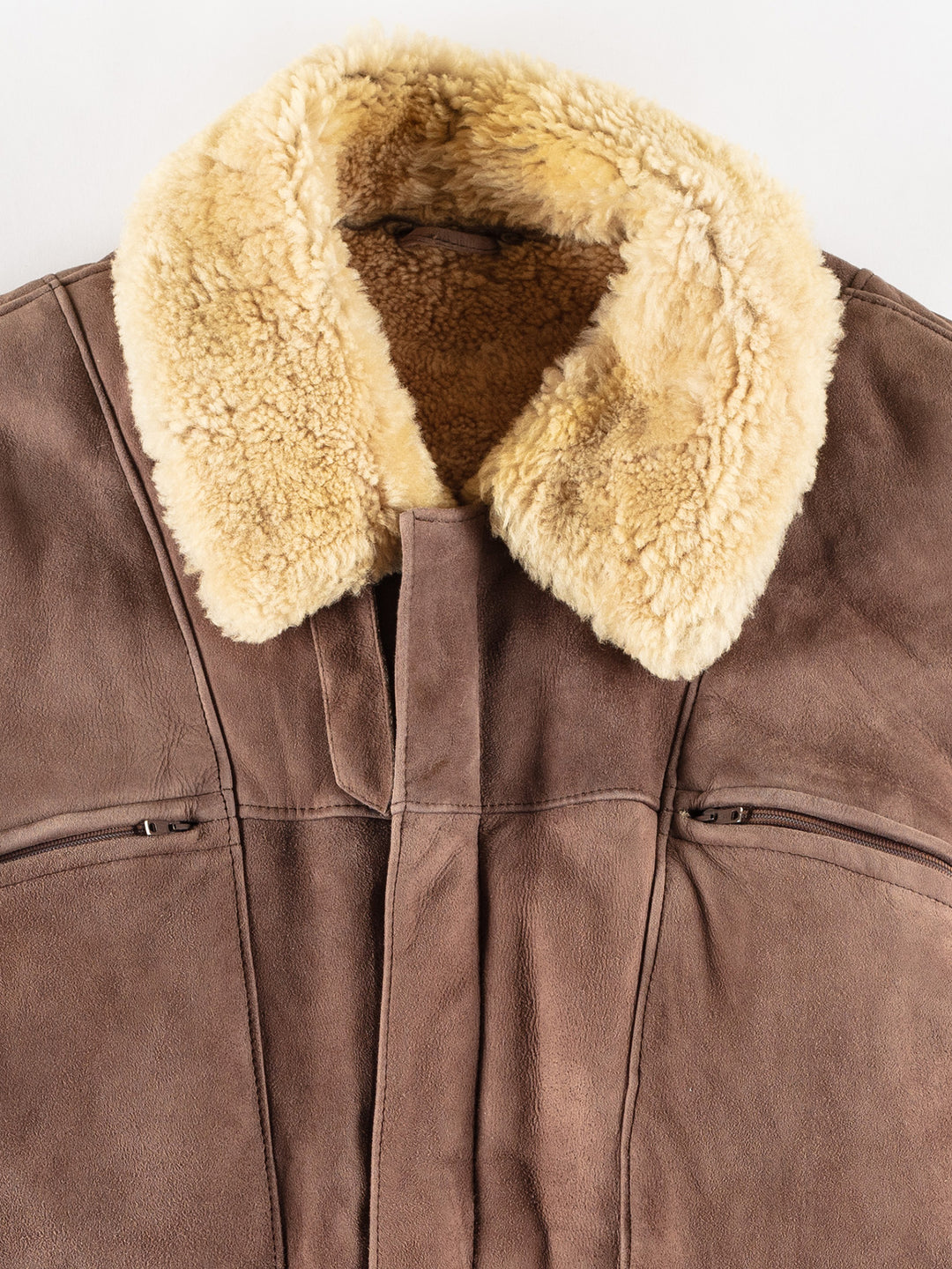 Vintage 80's Men Sheepskin Coat in BrownVN753