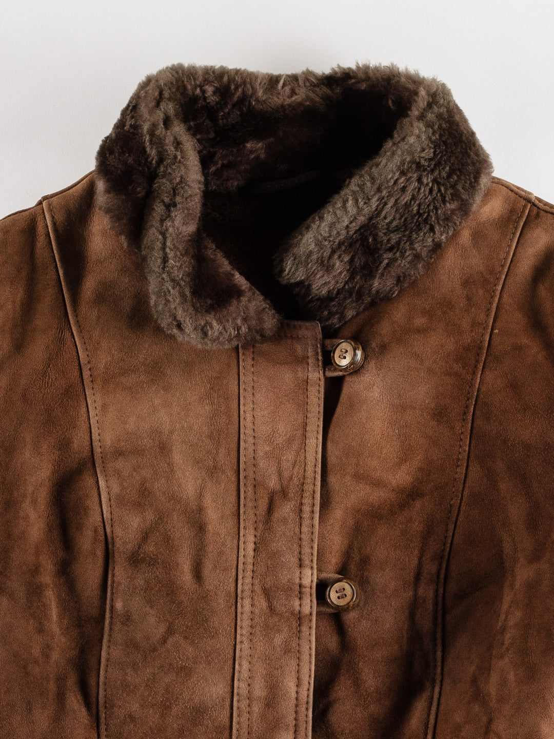 Vintage 70's Women Sheepskin Coat in BrownMN662