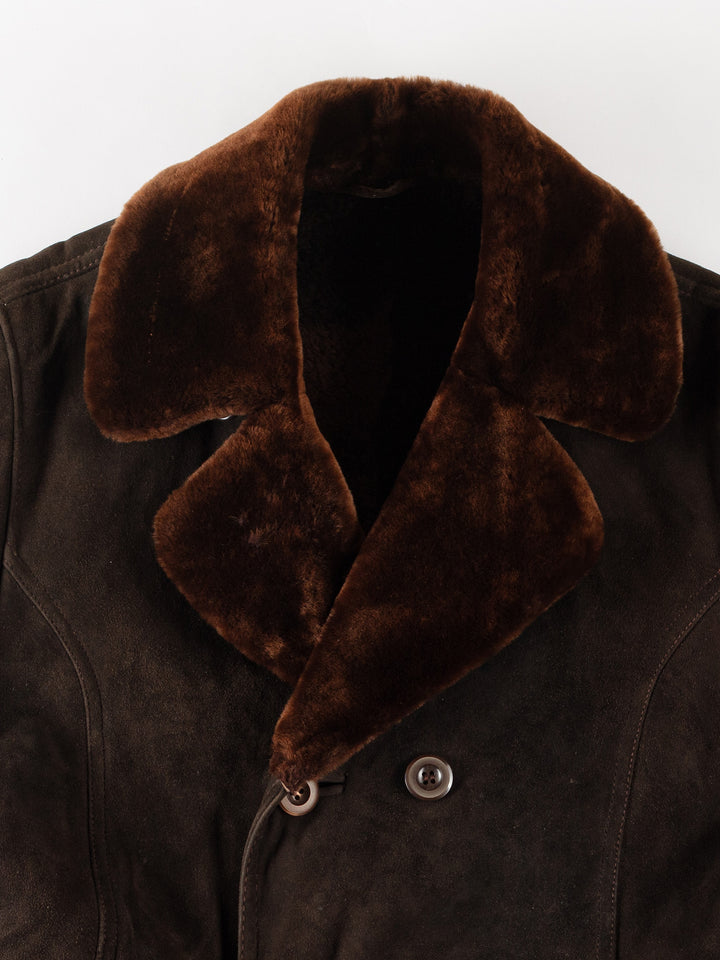 Vintage 70's Men Sheepskin Coat in BrownVN270