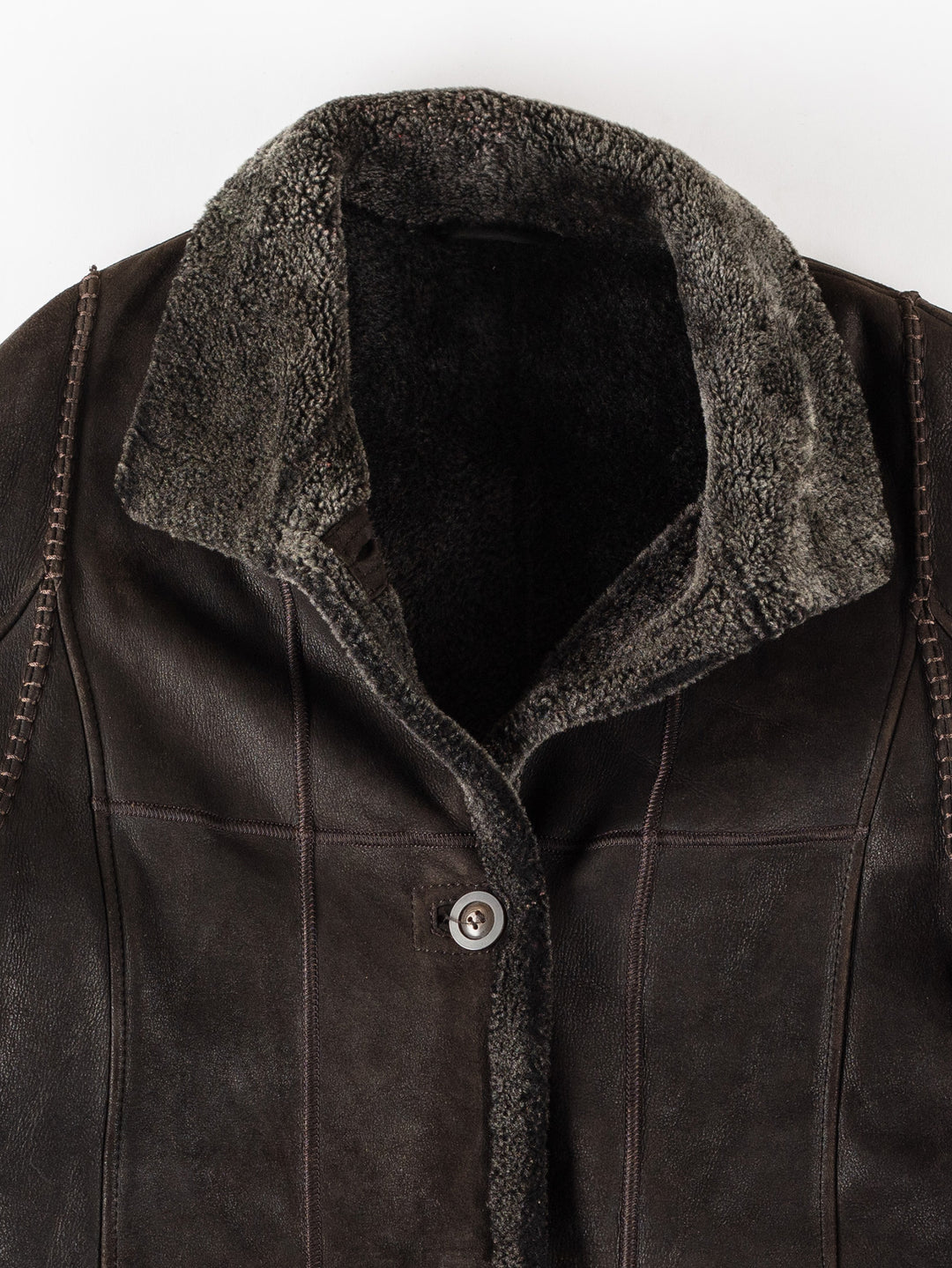 Vintage 80's Women Sheepskin Coat in BrownMN368
