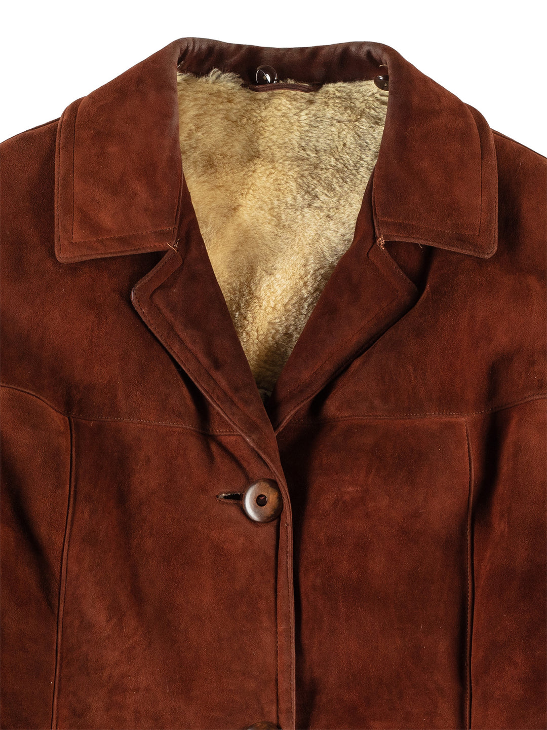 Vintage 80's Women Sheepskin Coat in BrownMN501