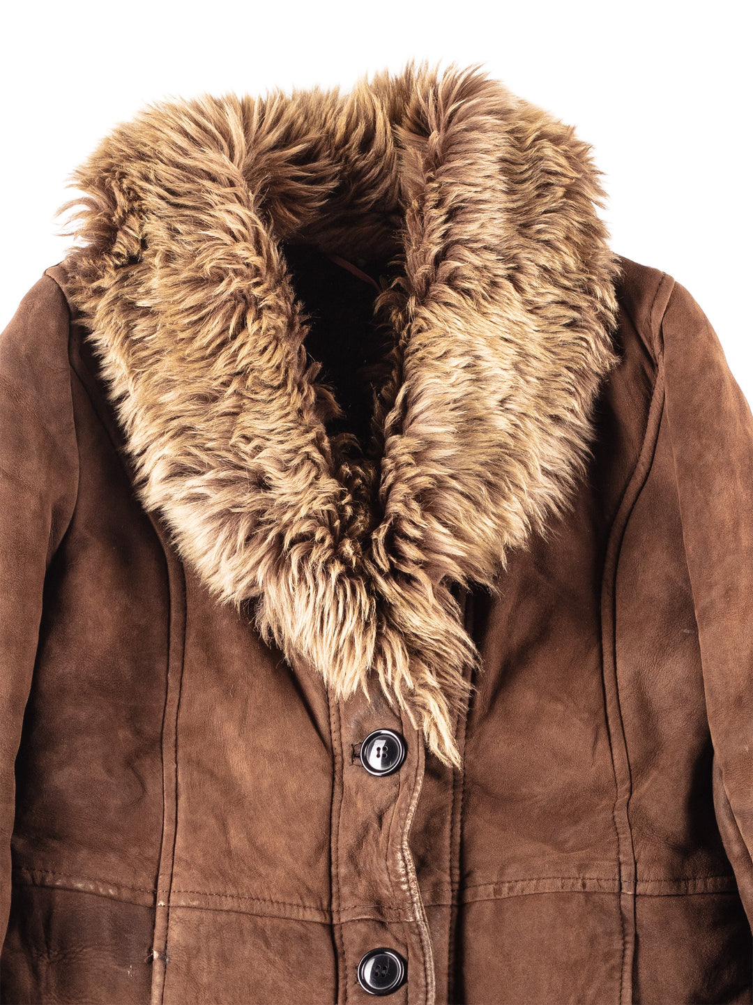 Vintage 70's Women Sheepskin Coat in Brown