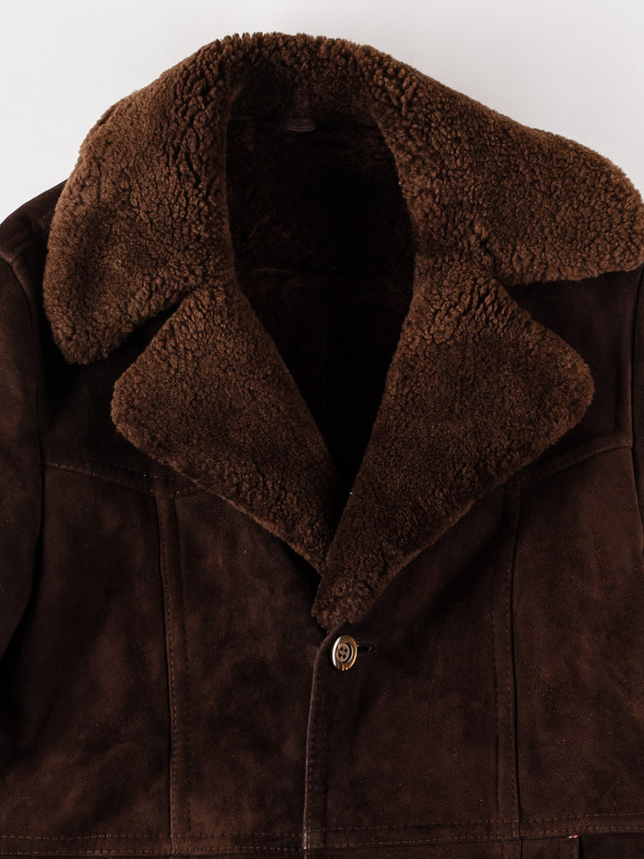 Vintage 70's Men Sheepskin Coat in BrownVN508