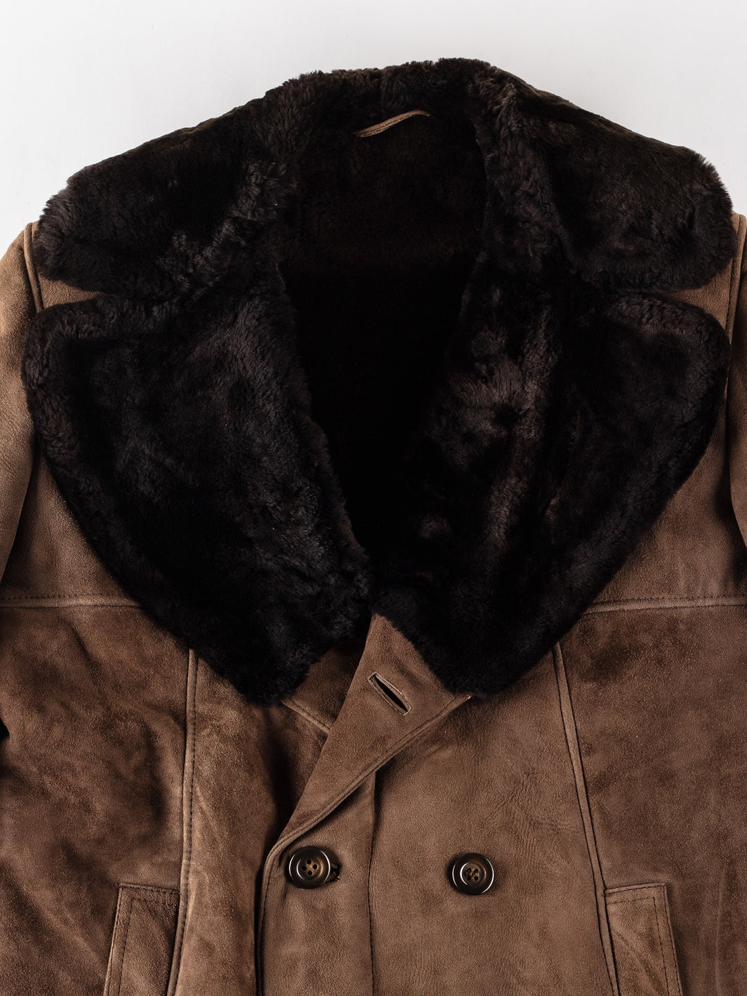 Vintage 80's Men Sheepskin Coat in BrownVN366