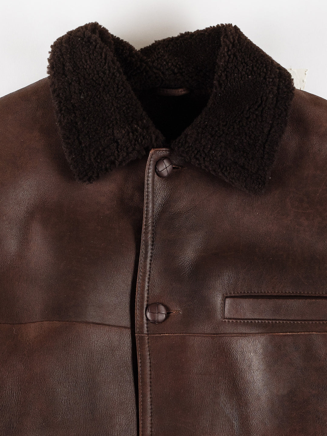 Vintage 80's Men Sheepskin Coat in BrownVN665