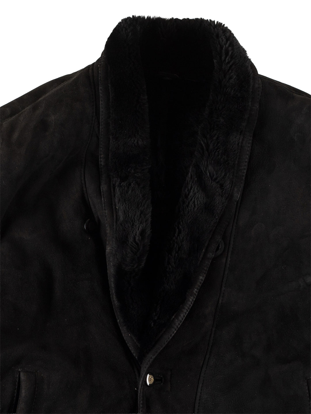 Vintage 80's Men Sheepskin Coat in BlackVN712